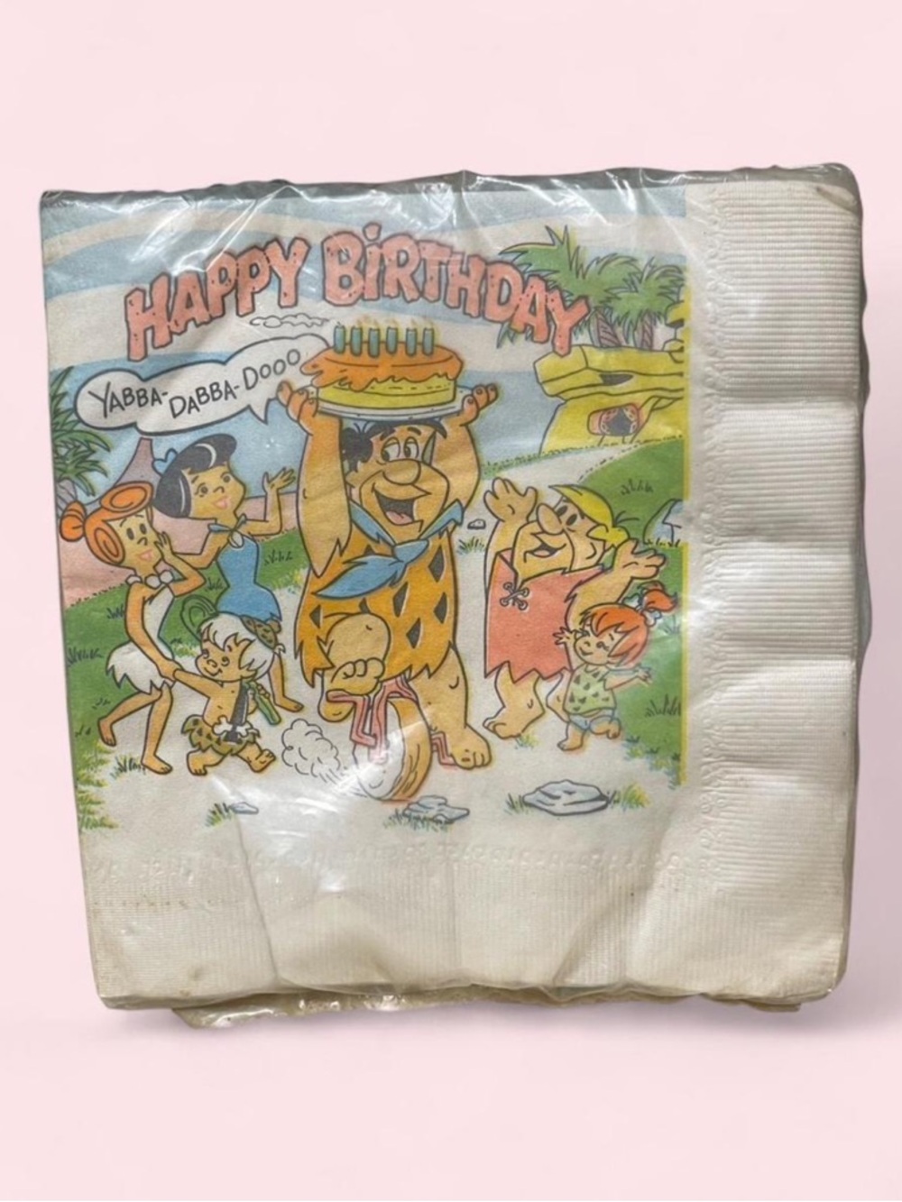 Vintage Flintstones Party Napkins 1980s NOS Birthday Fred Hanna Barbera